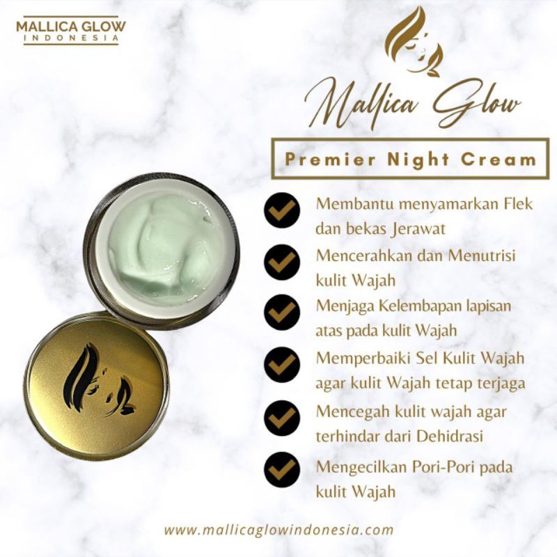 Premier Night Cream / Cream wajah / Mallica Glow