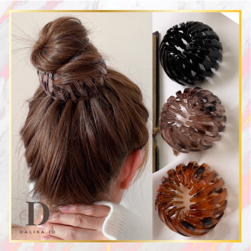 Jepit Rambut Korea Bulat / Donat Jedai Hair Clip Claw / Ikat Rambut Korea Ponytail Dalika