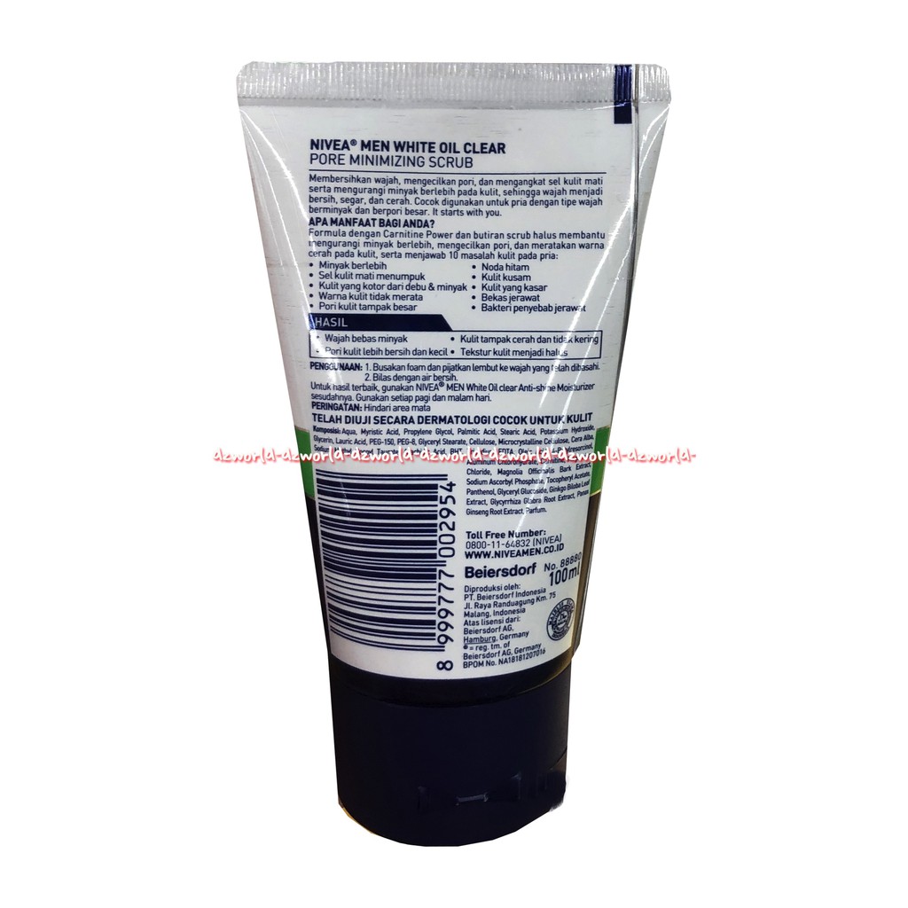 Nivea Men Whitening Oil Control Facial Scrub 10x Whitening 100ml Sabun Muka Pria Pembersih Wajah Pri