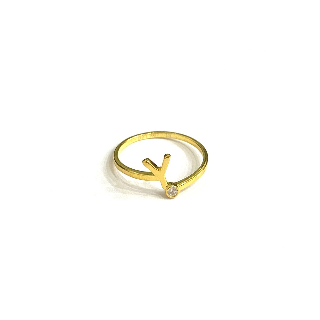 Cincin Silang Huruf Y AD Cincin Emas Asli Kadar 700