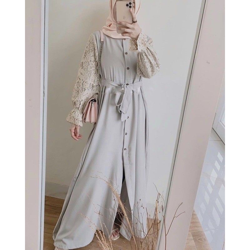 SILA DRESS KOMBINASI BRUKAT DRESS WANITA