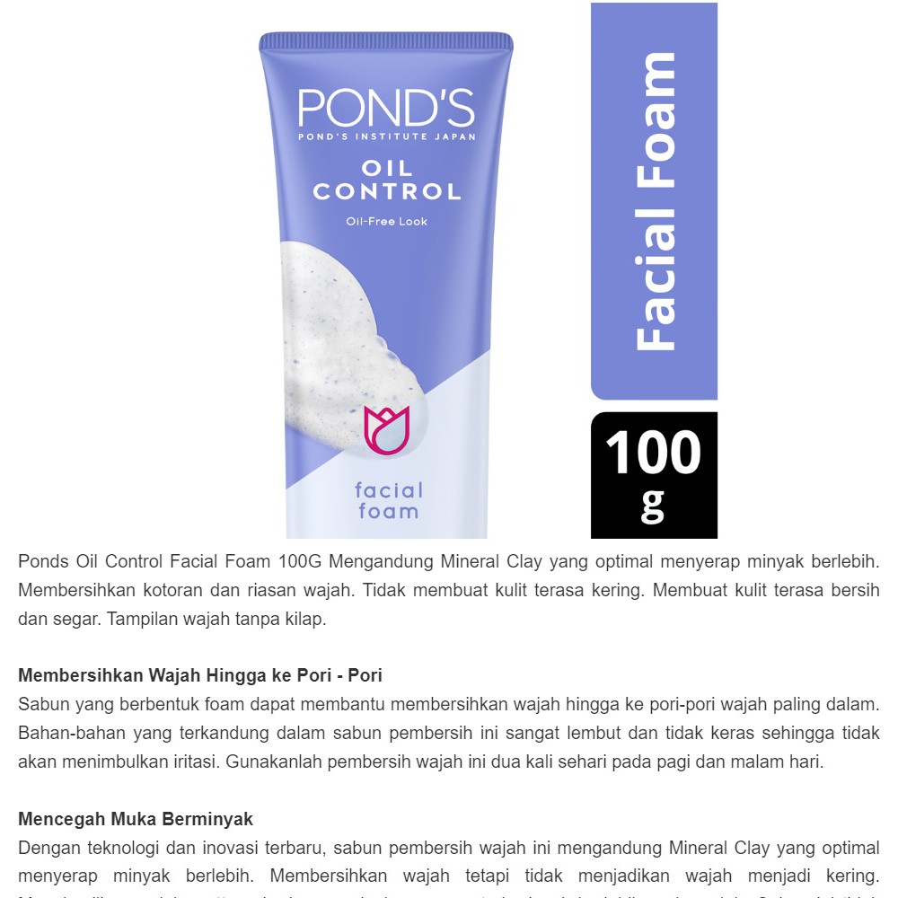 Ponds Oil Control Facial Foam Sabun Wajah Berminyak