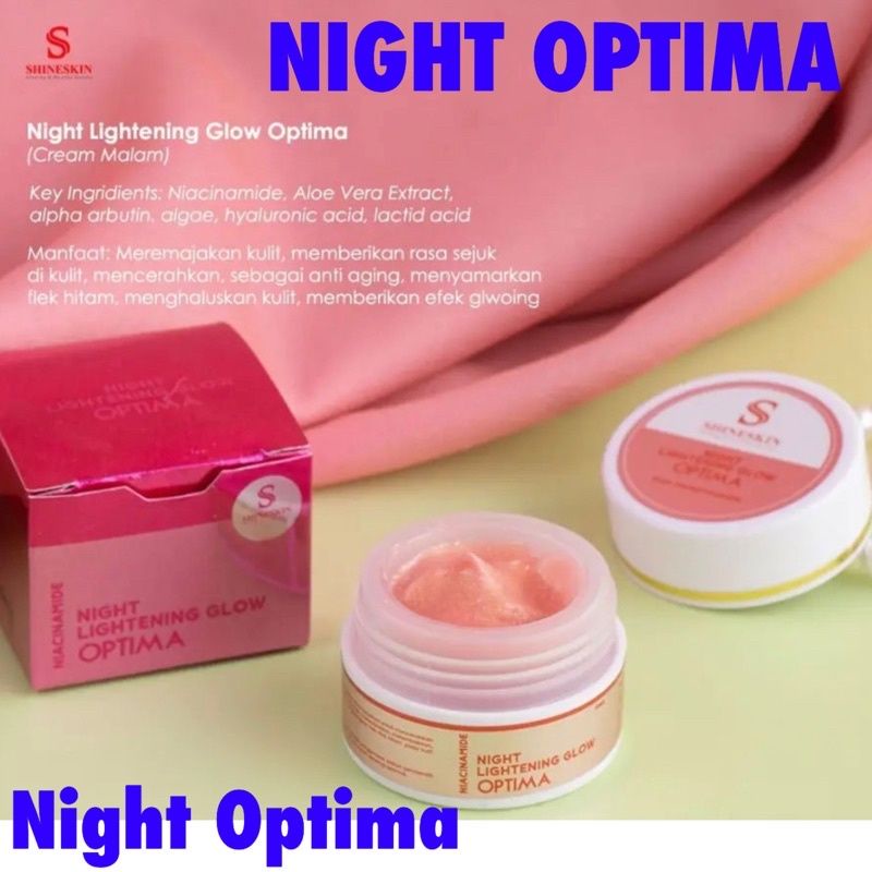 shineskin night lightening glow optima,cream malam