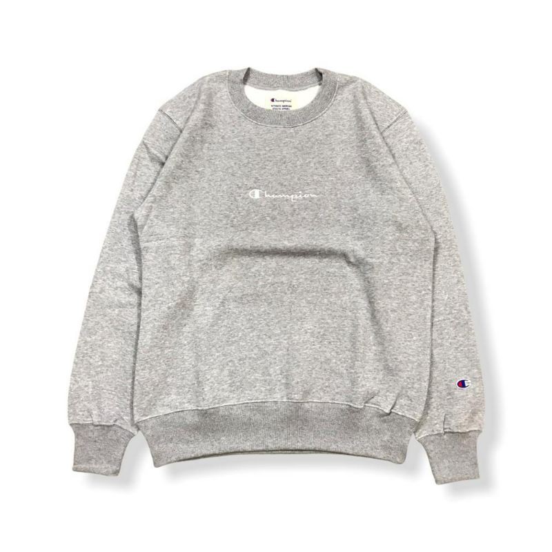 CHAMPION SWEATSHIRT SMALL SCRIPT LOGO EMBROIDERED C8 - Q019R (Grey)