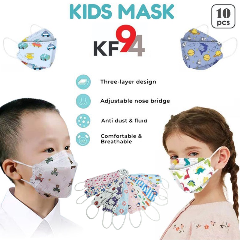 Masker KF94 Anak 4 Ply &amp; KN95 Anak 4 Ply isi 10pcs Premium Masker Anak anak KF94 4ply Disposable