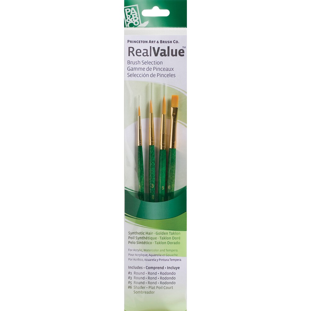 Princeton Real Value No. 9115 - Synthetic-Golden Taklon Set of 4 brushes