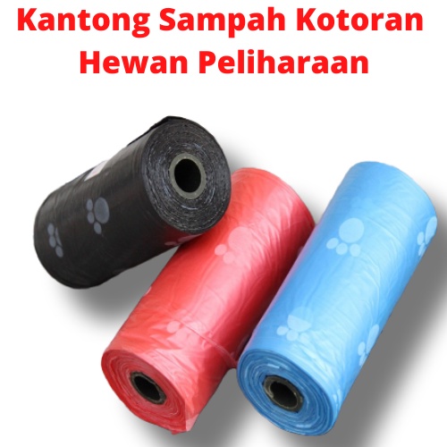 Kantong Plastik Sampah Kotoran Hewan Peliharaan Kucing Anjing Kelinci Poop Bag pets Organic 1 Rool isi 15 Lembar