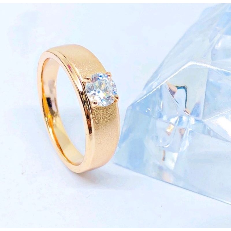 Cincin Xuping Premium Pasir kuning/Cincin Xuping Wanita/Cincin Korea/Cincin Anti Karat/AGAM AKSESORIS