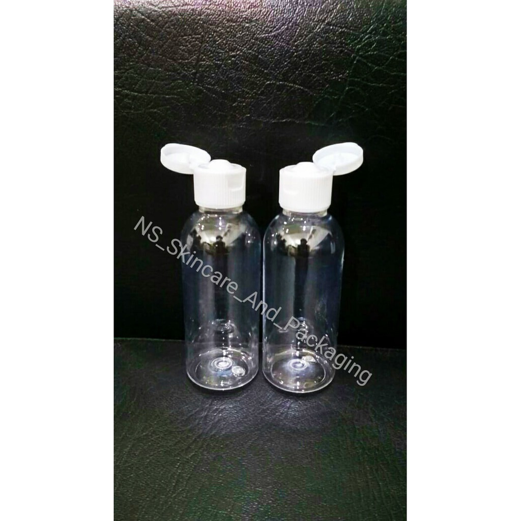 Botol Fliptop 60ml Natural Tutup Putih / Botol sanitizer