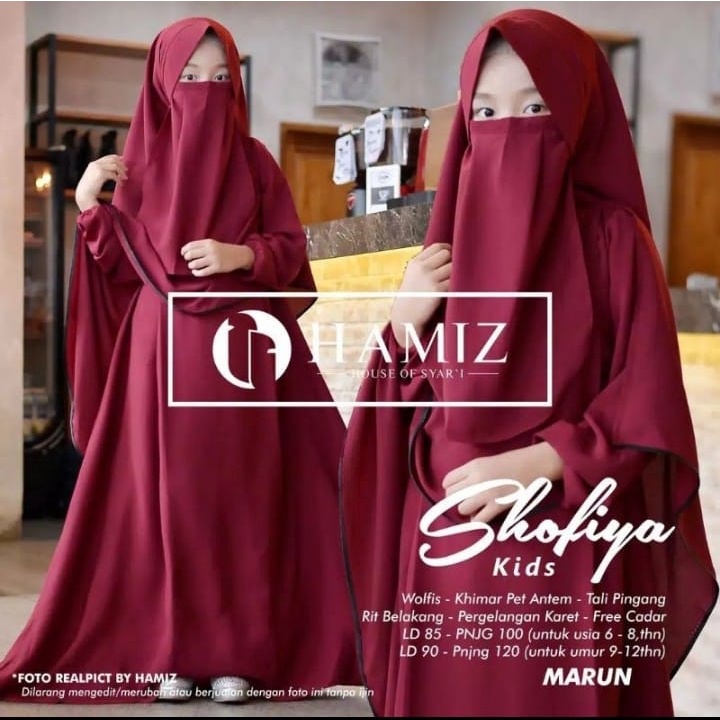 Gamis set  Cadar Shofiya syari kids