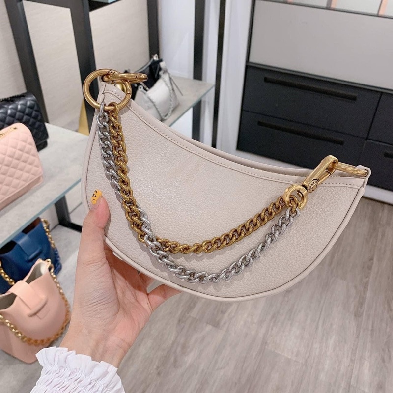 Tweed Crescent Crossbody Bag