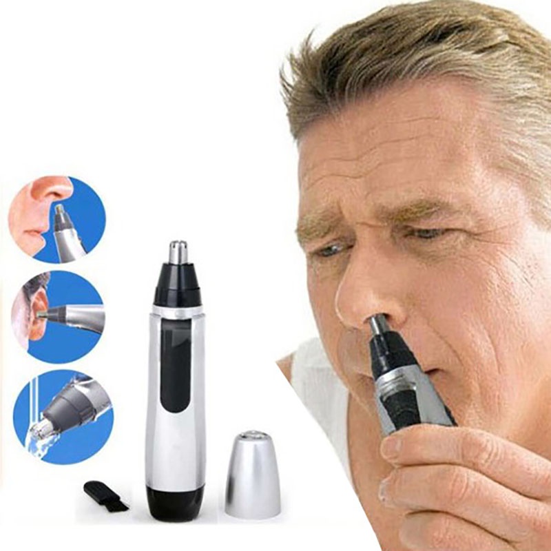 Cukuran bulu hidung dan Alis cukur bulu pencukur alis alat cukur elektrik portable pangkas bulu hidung dan alis Electric Nose Ear Hair Trimmer Implement Shaver Clipper Facial Neck Eyebrow Trimmer Shaver Men Women Clean Trimer Razor Remover