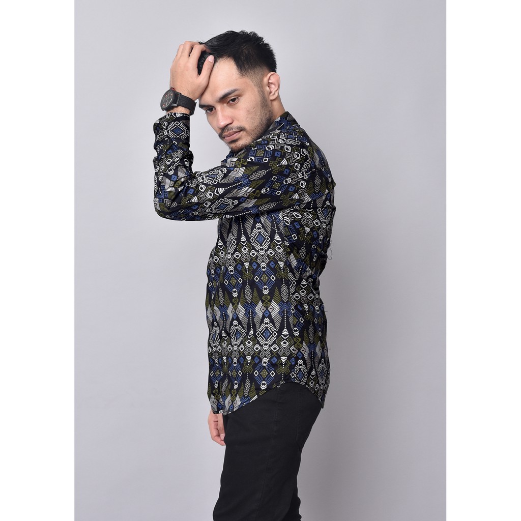 Babedo Kemeja Batik Pria Slim Fit Lengan Panjang Premium Motif Torpedo