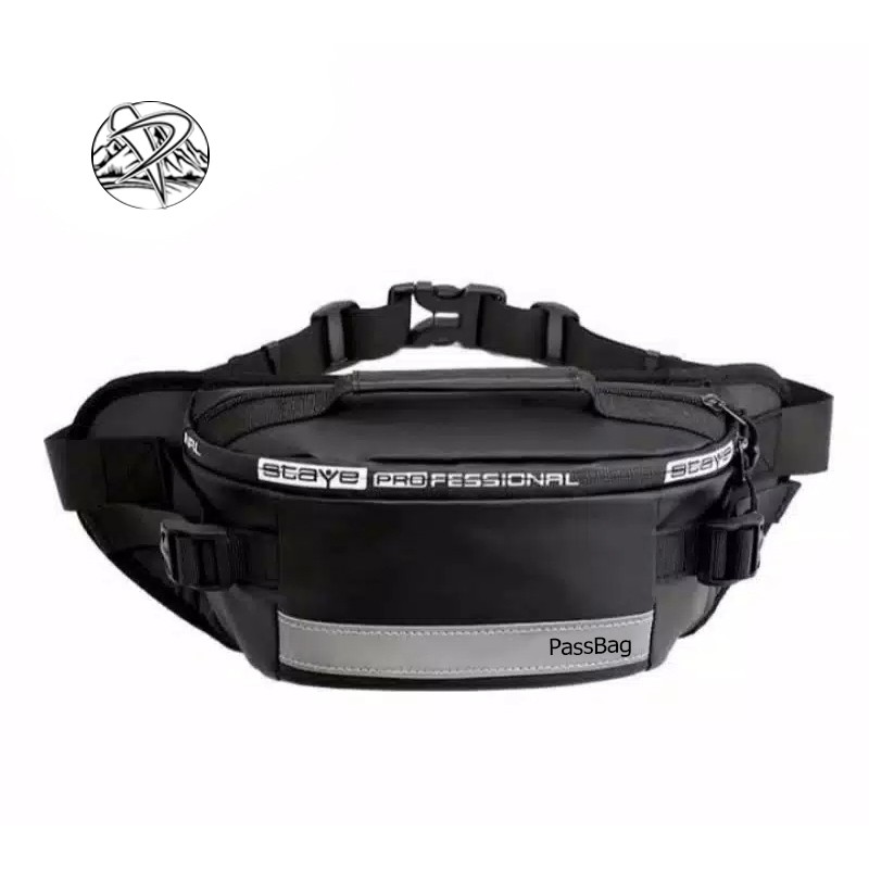 PASSBAG Wasitbag AS- Tas Selempang Pria Wanita WaterProof Professional Hitam