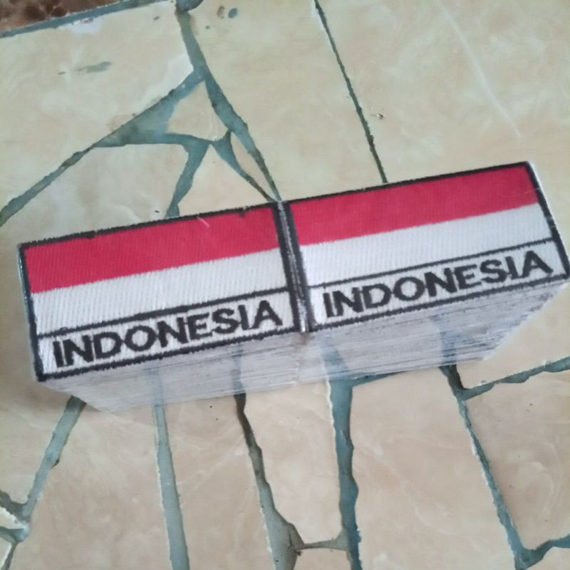 Bendera bordir 100biji indonesia 3½x7cm