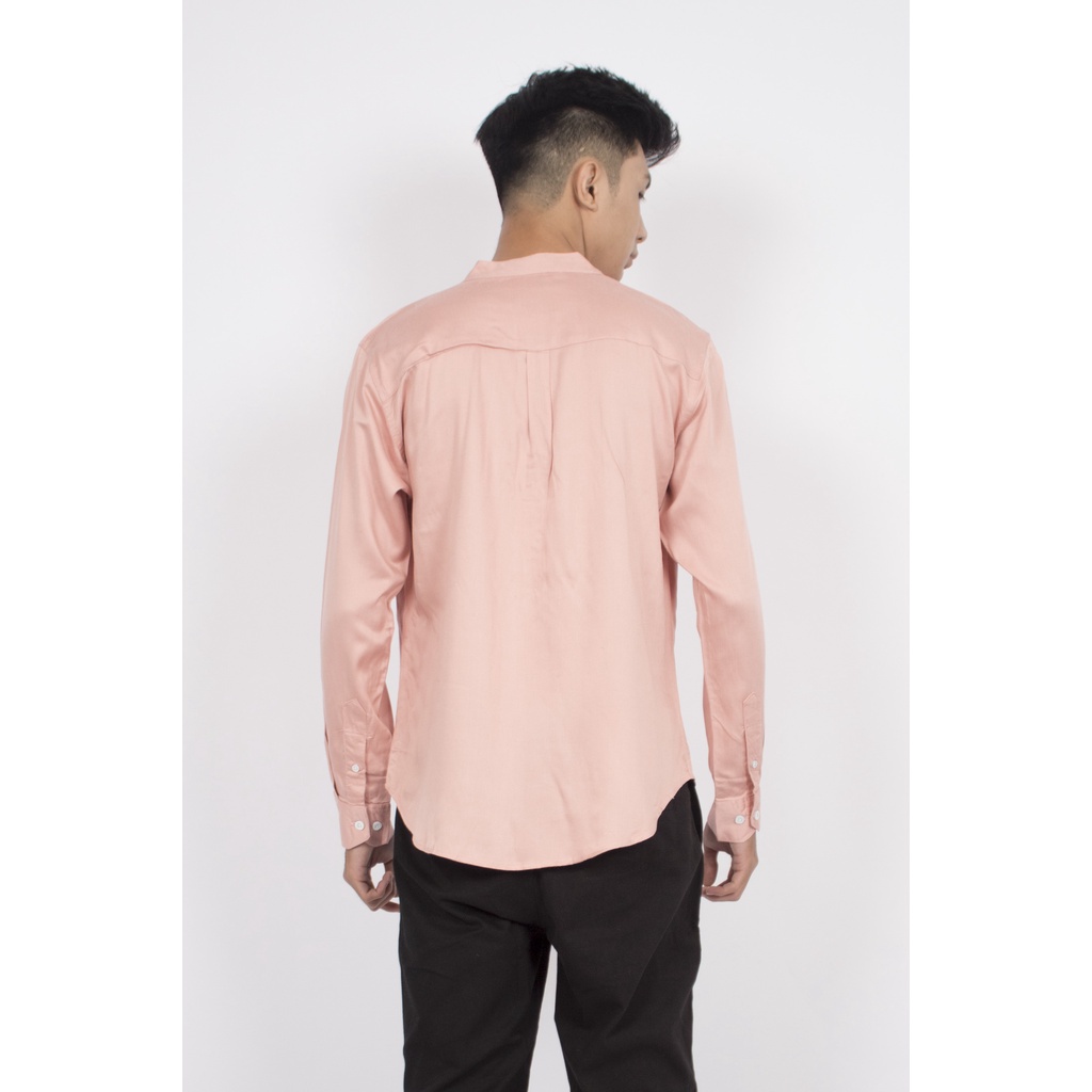 HIPNOP FortKlass ARKANA Pink Kemeja Polos Pria Lengan Panjang Formal