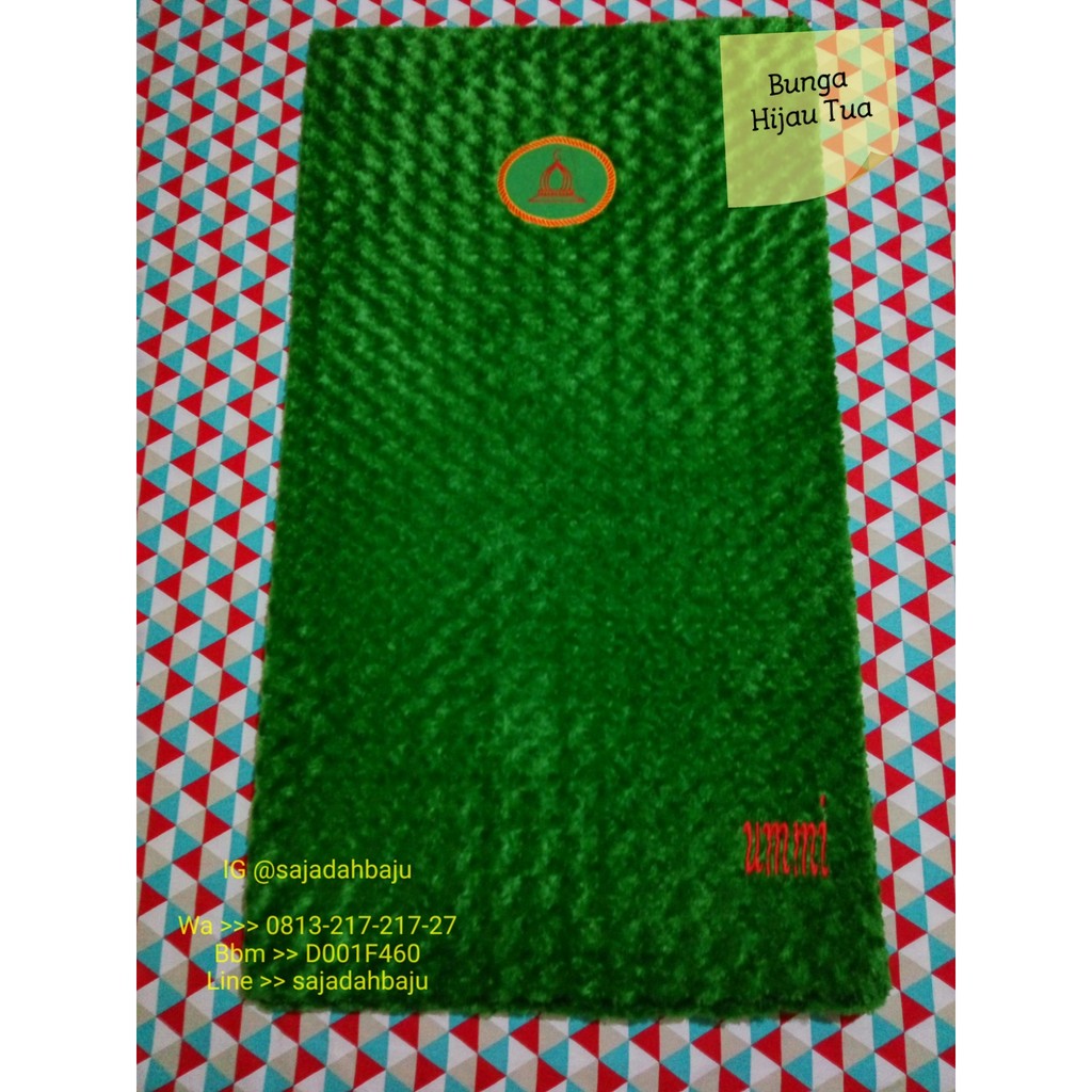 SAJADAH BULU| SAJADAH BUSA| SAJADAH RASFUR MOTIF BUNGA HIJAU TUA