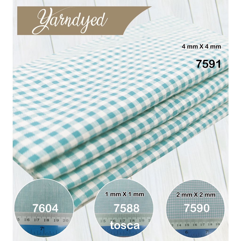 bahan multi kain katun gingham cotton tenun yarndyed salur kotak basic basik