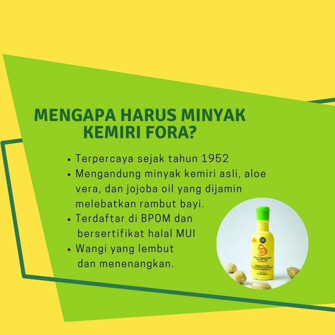 ⭐BAGUS⭐(HIJAU) FORA MINYAK KEMIRI + JOJOBA OIL 65ML | MINYAK PENUMBUH RAMBUT IBU &amp; ANAK | Mild Gentle | Soft Smooth