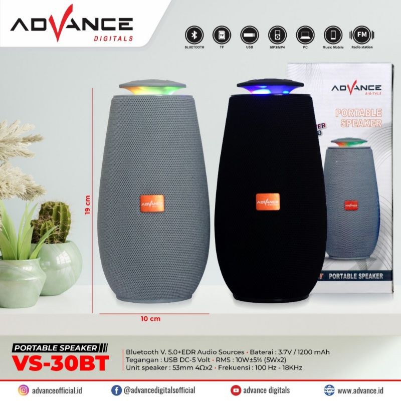 Advance Speaker Portable Bluetooth VS-30BT New