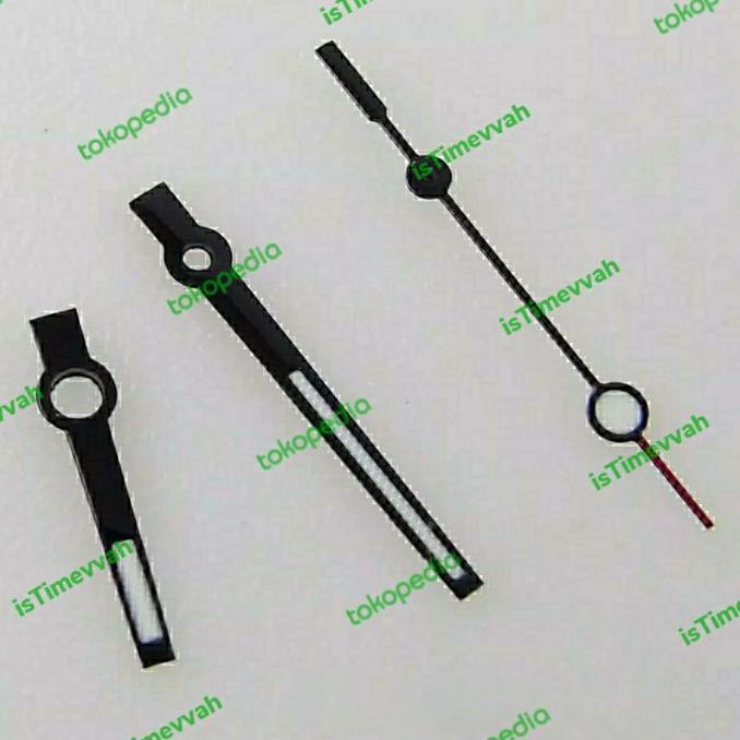 Hands Baton Seiko Mod Nh35/Nh36 Black With Red Second Hands