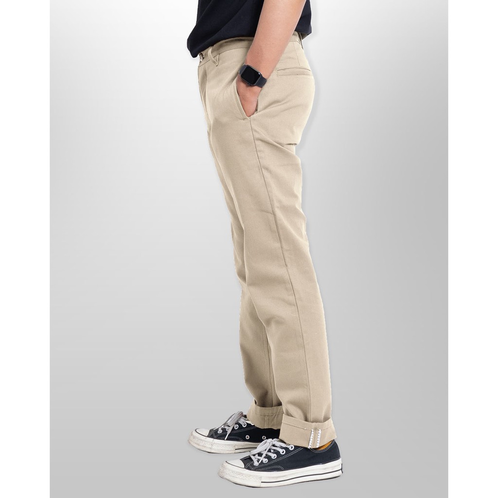 Morgen Slim Straight Chino Pants - Cream