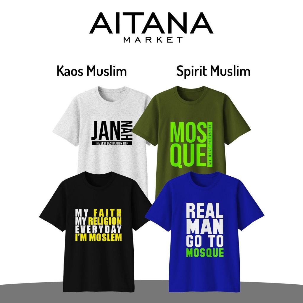 Aitana - Kaos Muslim Series Jannah Trip Untuk Dewasa &amp; Bigsize Bahan Cotton Combed 30s