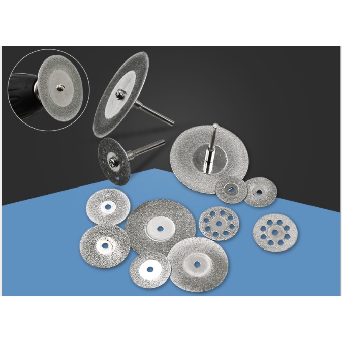 Mata Bor Gerinda Mini Grinder Drill Bit Cakram Potong Diamond Cutting 10Pcs Diamond Cutting Discs Kits Mini Diamond Saw for Drill
