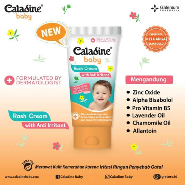 Caladine Baby Rash Cream biang keringat Tube 50 Gr