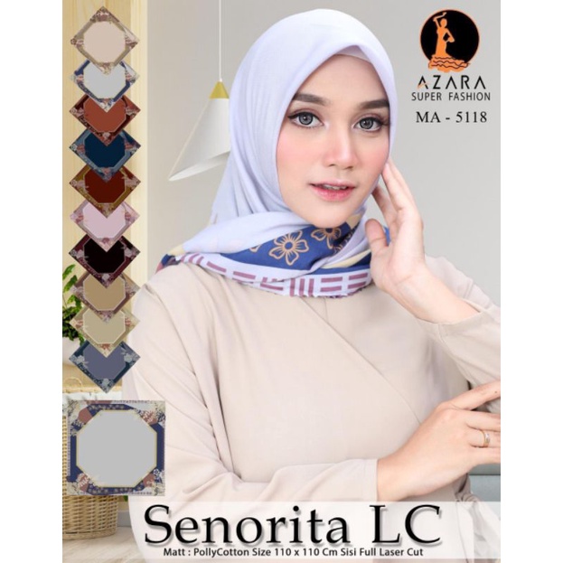 (original Azara) segi empat SENORITA MOTIF LC •• hijab segi empat Motif-4