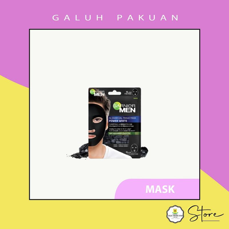 Garnier Men XL Charcoal Tissue Mask Power White