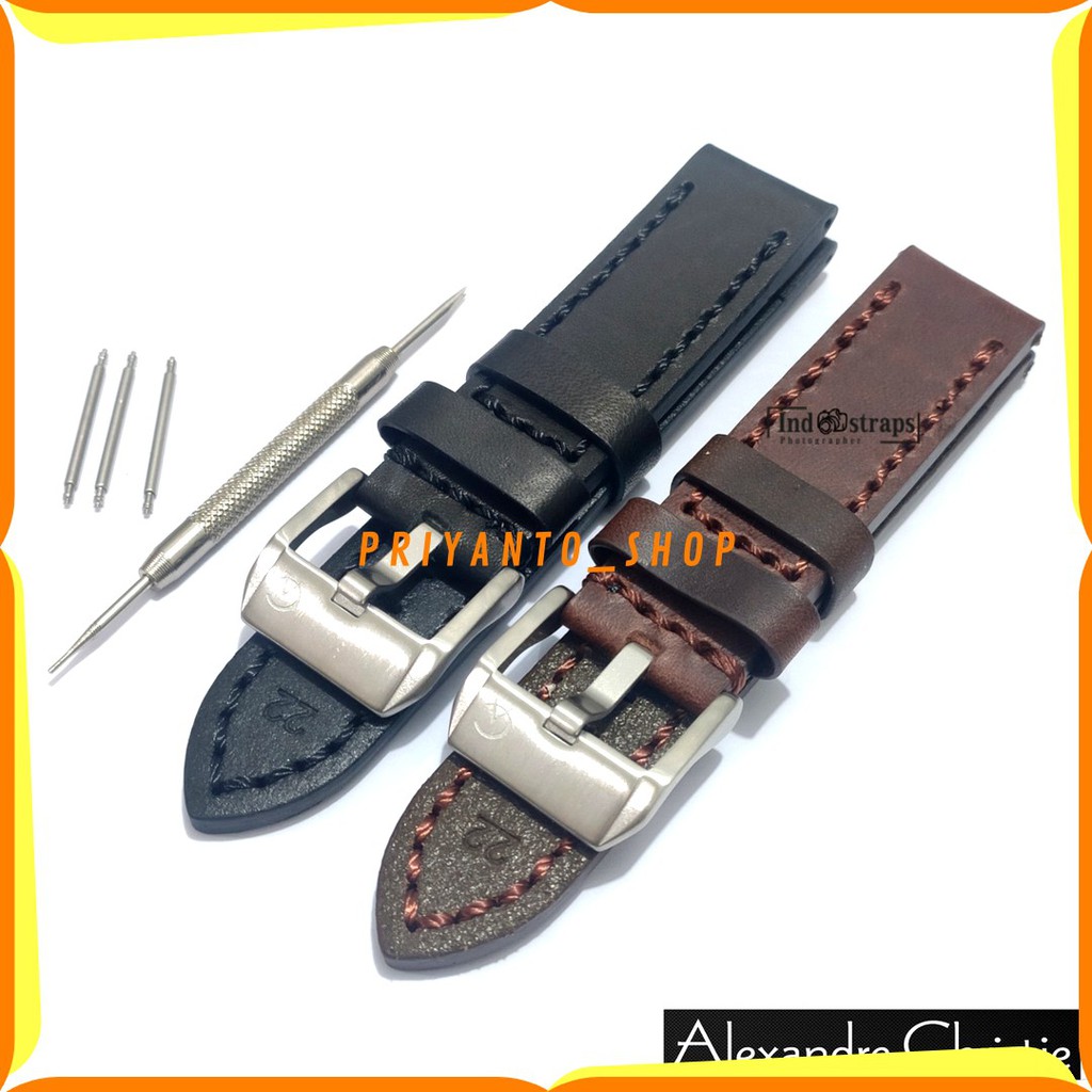 Original Tali Jam Tangan Alexandre Christie 22mm 24mm Free Pen Remover Strap Ac 22 24mm