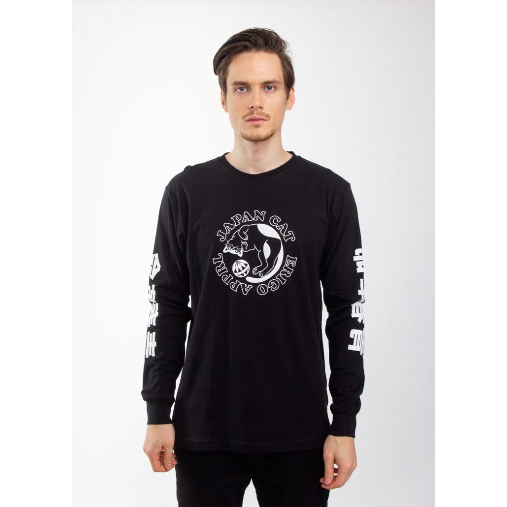  Erigo  Longsleeve Japan Cat Black Shopee Indonesia 