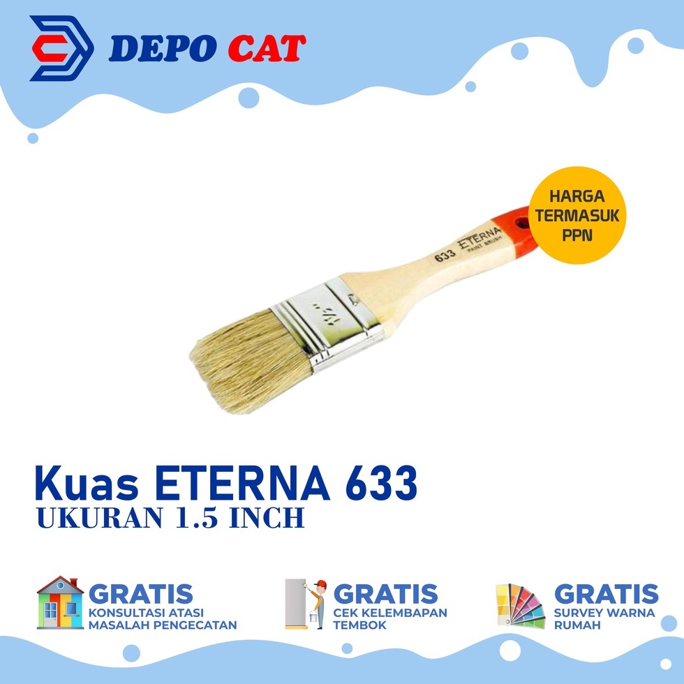 

KUAS ETERNA 633 UKURAN 1,5" | KUAS CAT AIR & MINYAK