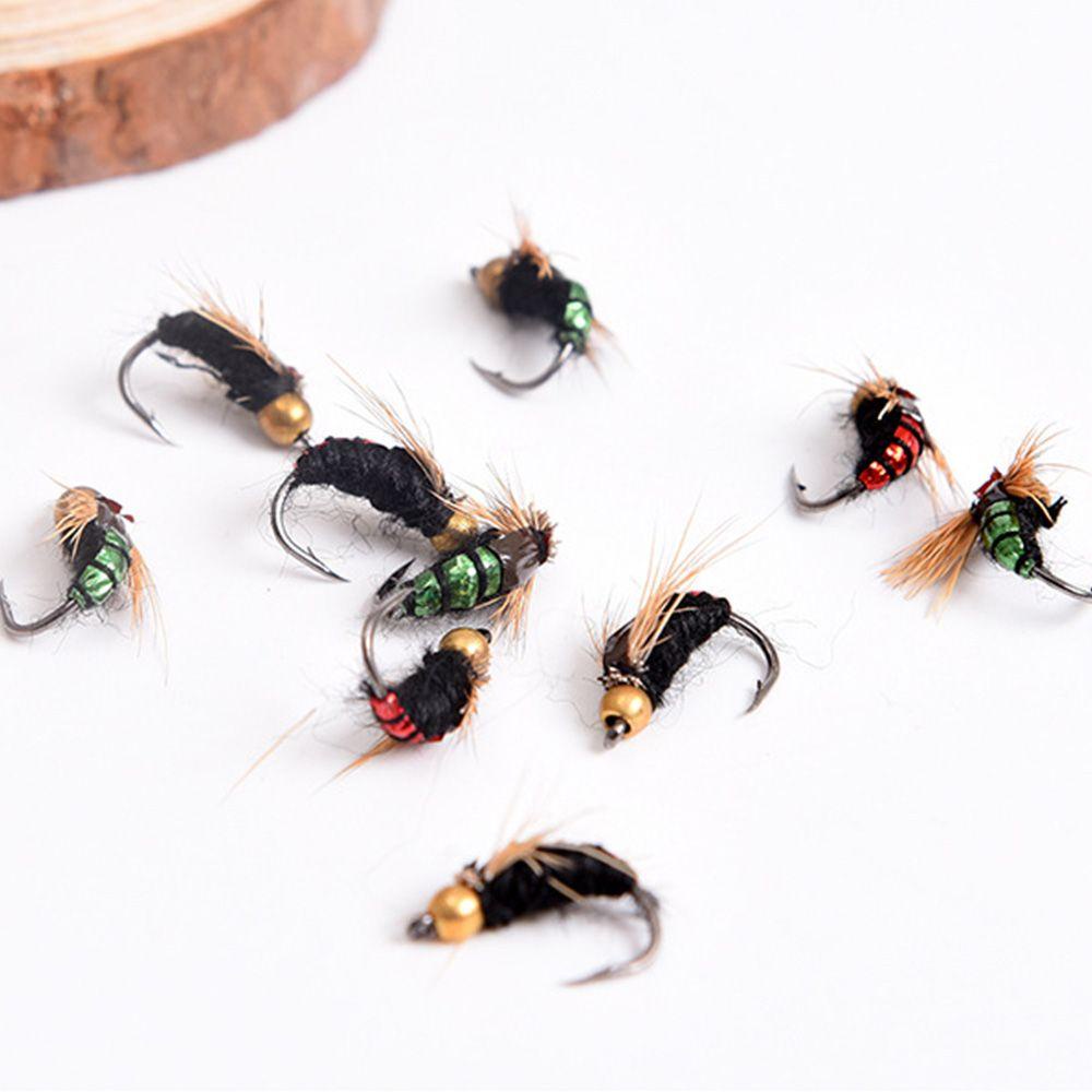 TOP 2 Pcs Umpan Pancing Fly Trout Baru Buatan Serangga Engkol Swimbaits Coklat Caddis