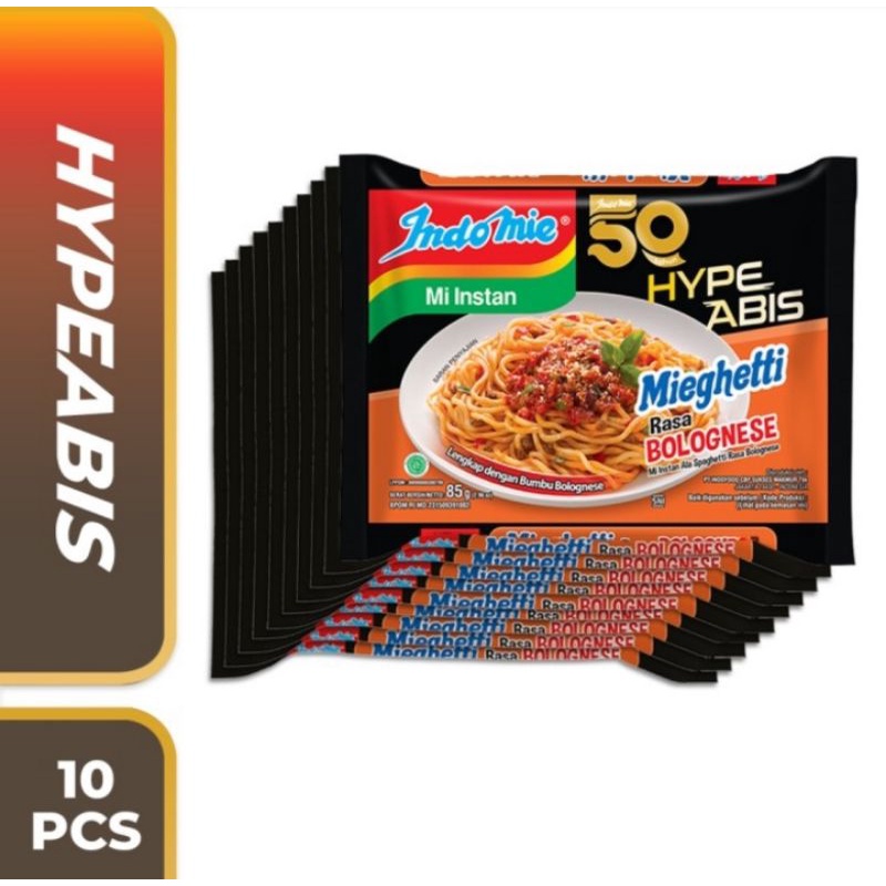 

Indomie HypeAbis Mieghettie Bolognese Paket 10 Pcs