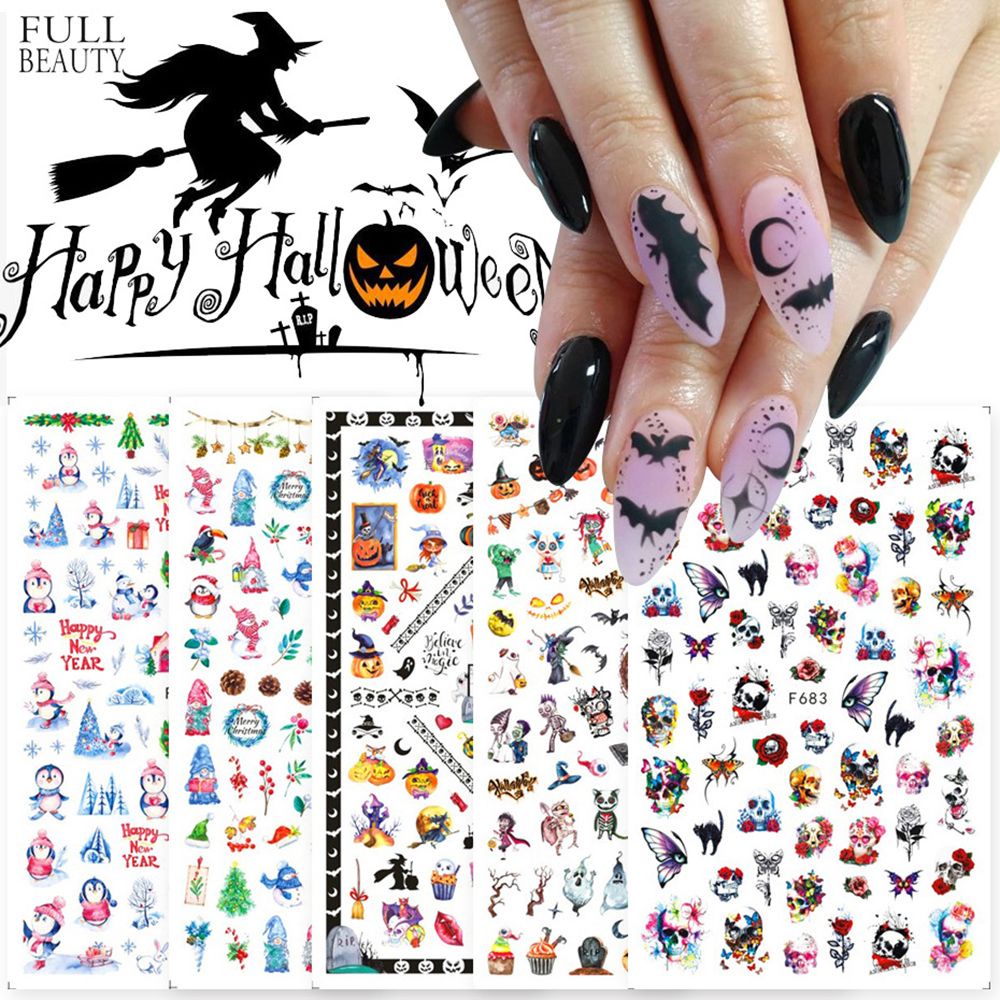 Suyou Stiker Kuku 3d Motif Natal / Santa Claus / Rusa / Snowflake Untuk Dekorasi Nail Art Diy