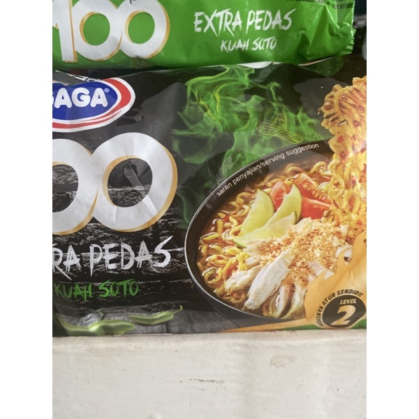 

Mie 100 Extra Pedas Kuah Soto Level 2