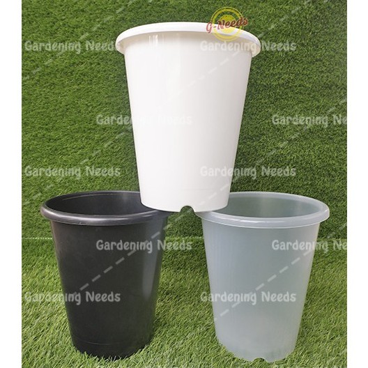 Pot Bunga / Tanaman NKT Tower 21cm Bening Putih Hitam