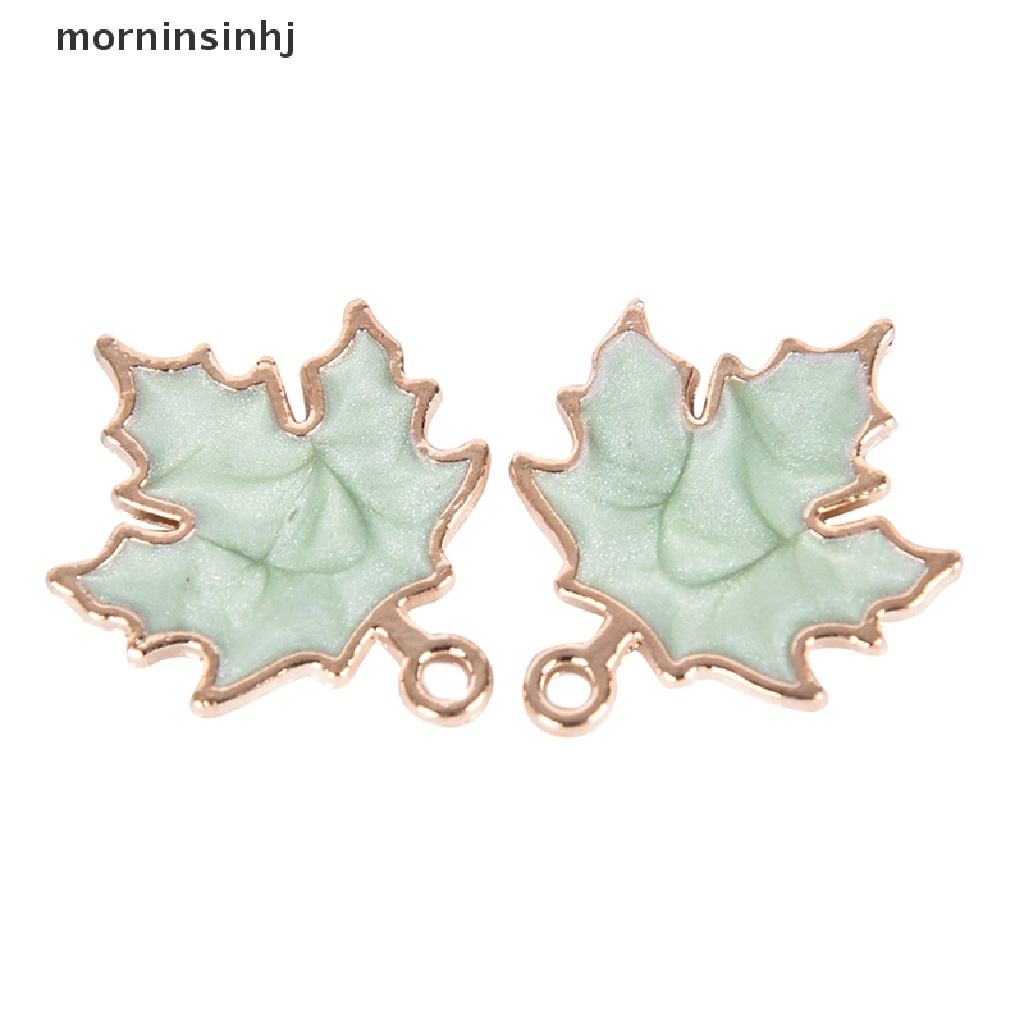 10pcs / set Liontin Daun Maple Bahan Alloy Handmade Diy Untuk Perhiasan