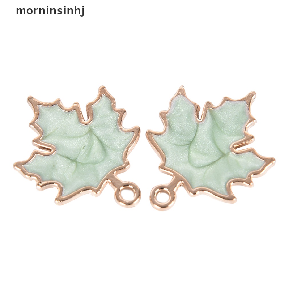 10pcs / set Liontin Daun Maple Bahan Alloy Handmade Diy Untuk Perhiasan