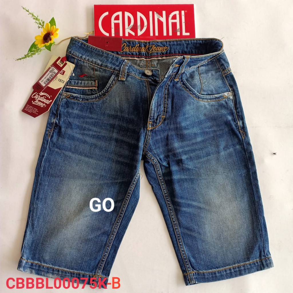 gof CARDINAL CBBBL-2 Celana Pendek Jeans Bermuda Casual Sobek Slimfit Reguler Fit Cowok Dewasa