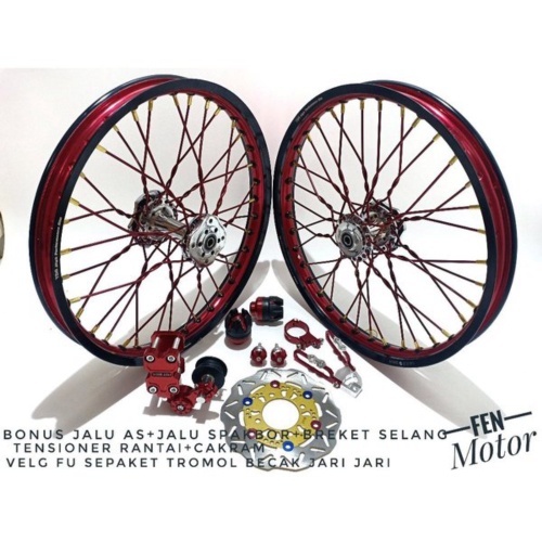 Unik Velg Sepaket Tromol Becak Jari2 Untuk Motor Vixion -Ninja150-Mx-Sonic-Cb150-Satria Fu Bonus Cak