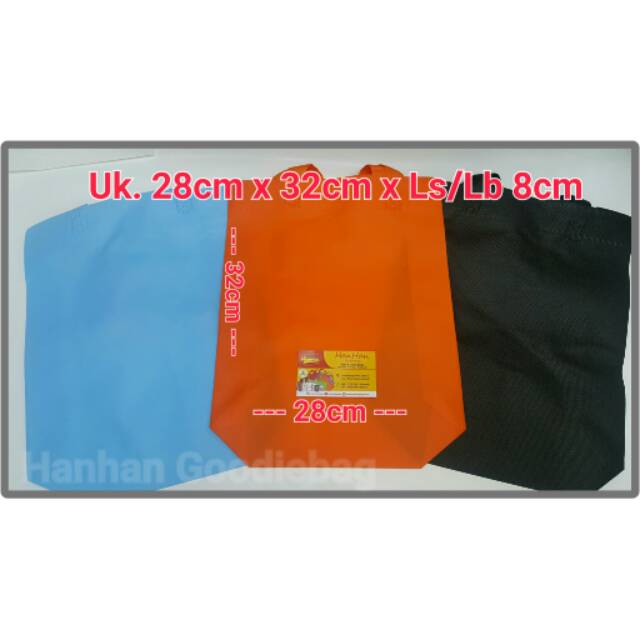 

(28x32x8cm) goodiebag , tas kain spunbond , tas goodie bag box m POLOS