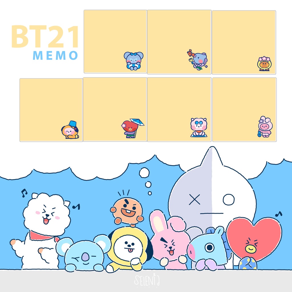 

MEMO LUCU MURAH BT21 VACATION MATE