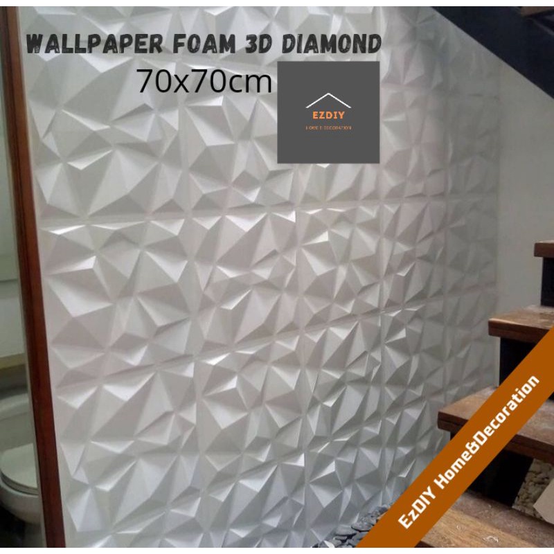 Jual Wallfoam 3D DIAMOND 70X70cm TEBAL 5mm / WALLPAPER PREMIUM 3D