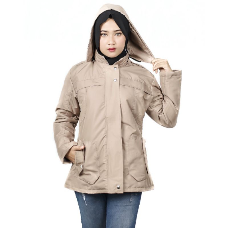 Jaket parasut wanita Korea Waterproof olahraga running