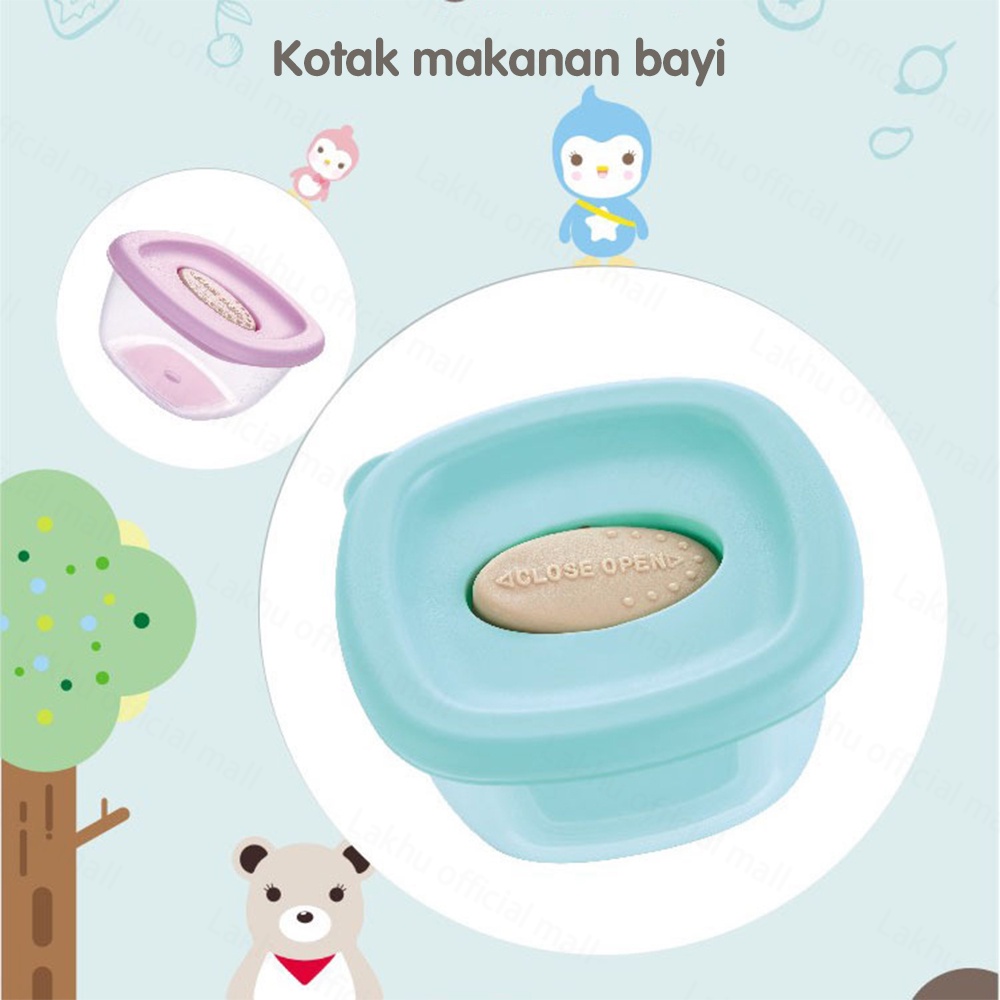 Lakhu 4pcs Baby food container mpasi peralatan makan bayi set/Wadah Mpasi Bayi BPA free