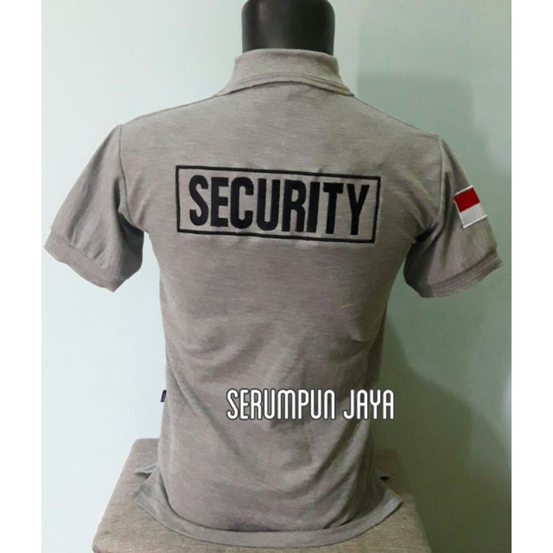 KAOS SECURITY ABU - KAOS KERAH SECURITY ABU FULL BORDIR.