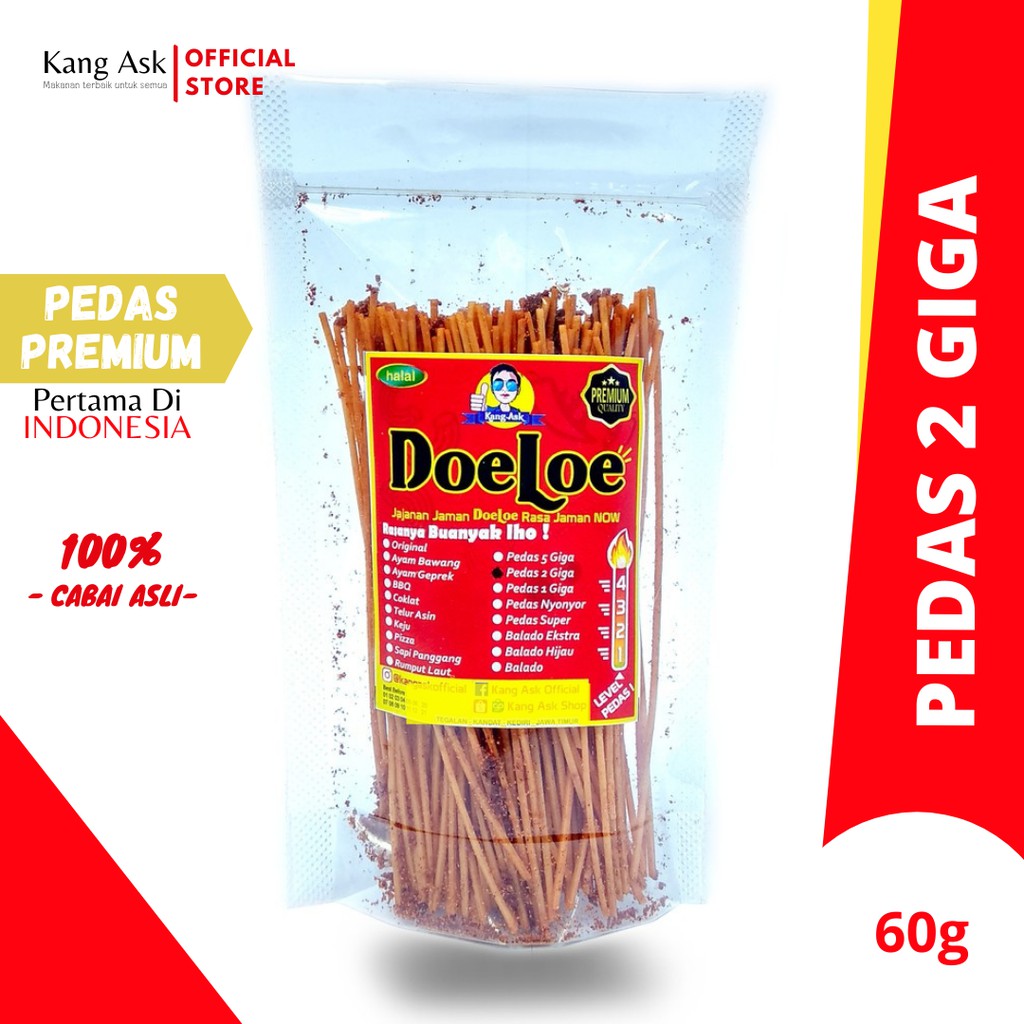 

Mie lidi Doeloe Rasa Pedas 2 Giga Spesial Premium 60 gram Snack Kang Ask - 1 Pcs